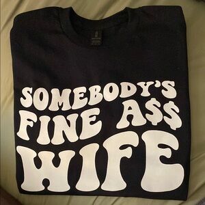 Black Tee with Playful White Text